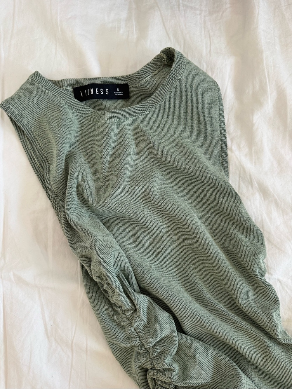 Lioness Light Sage Green Sleeveless Knit Dress
